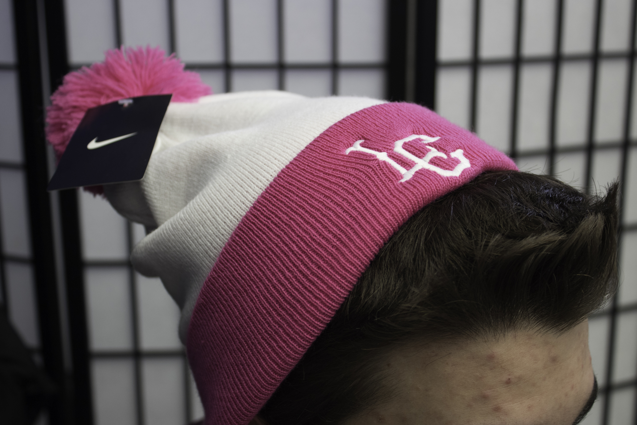 Nike LC Pink and White Knit Hat