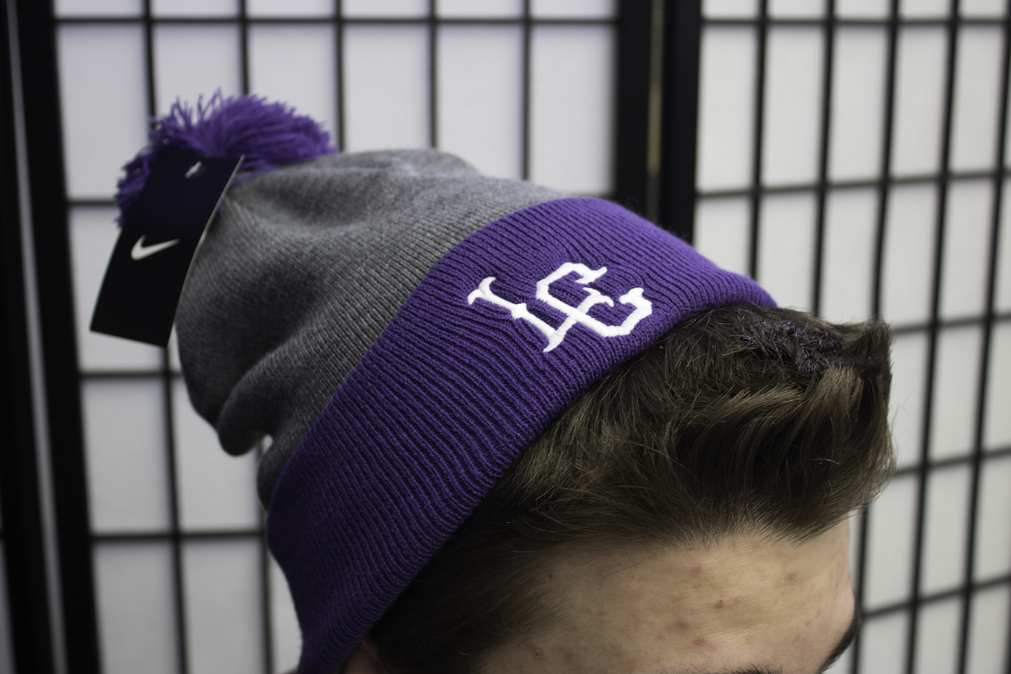 Nike LC Purple and Grey Knit Hat