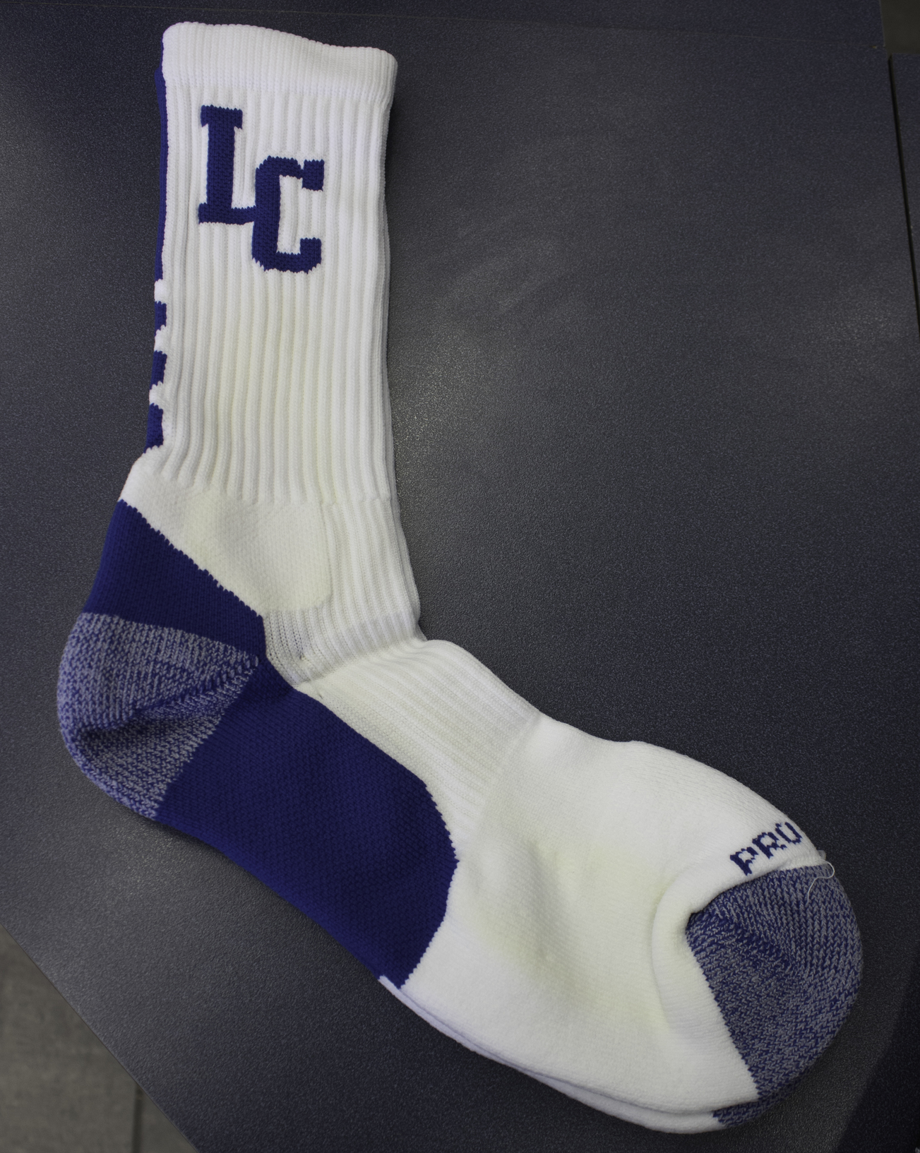 Lancer White and Blue Crew Socks