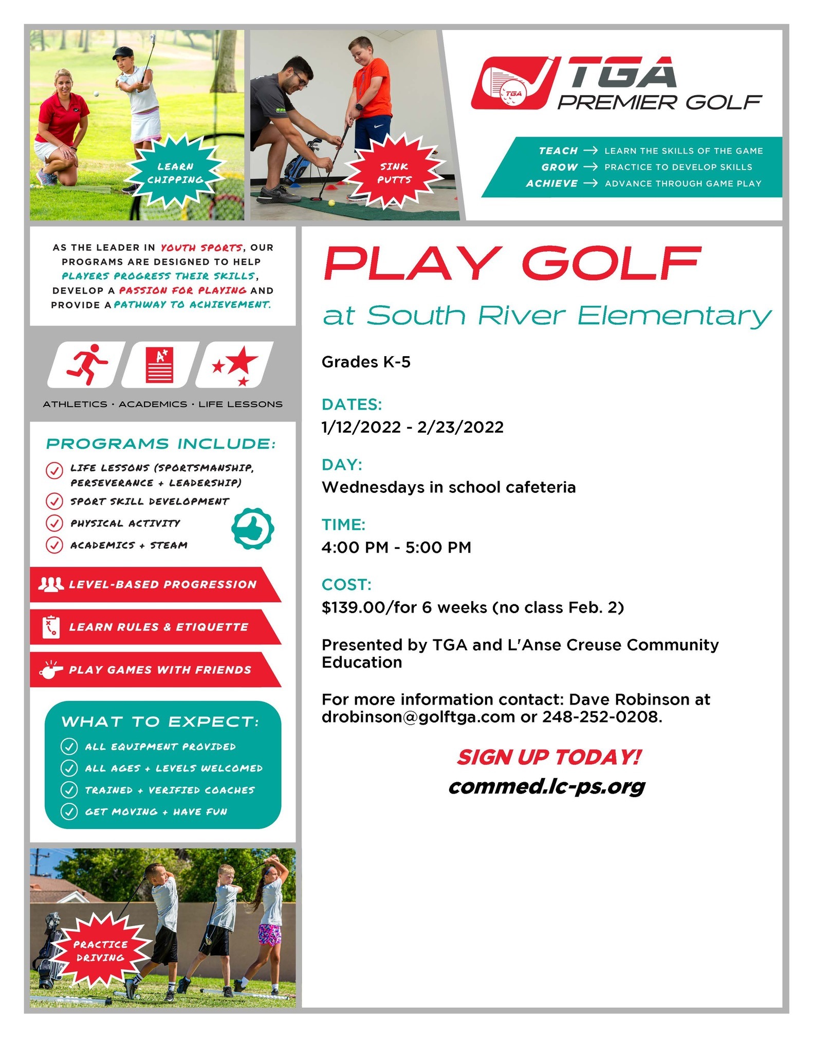 TGA Golf Flyer for South River